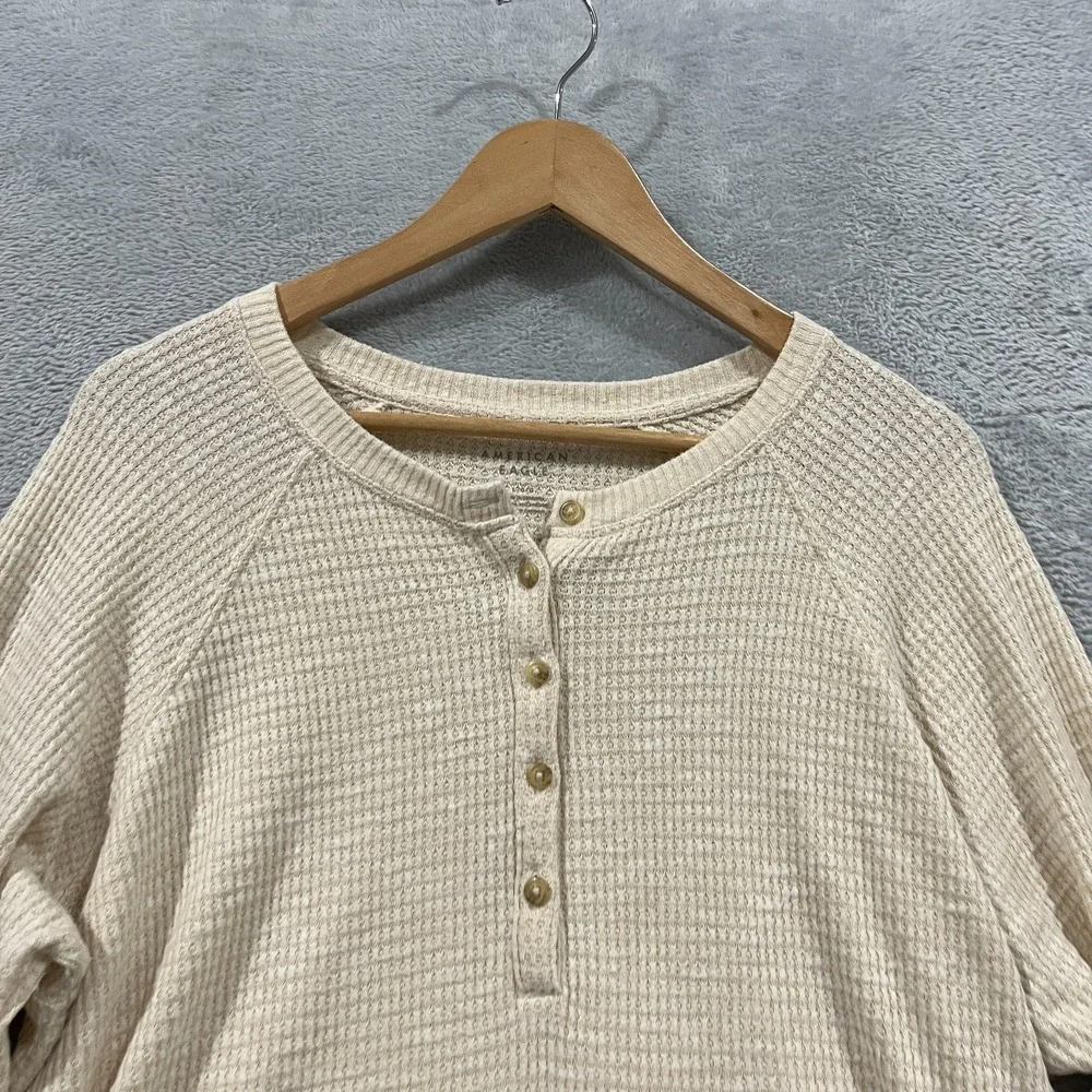 American Eagle Sweater‎ Mens Large Waffle Knit Pullover Fisherman Barn Y2K